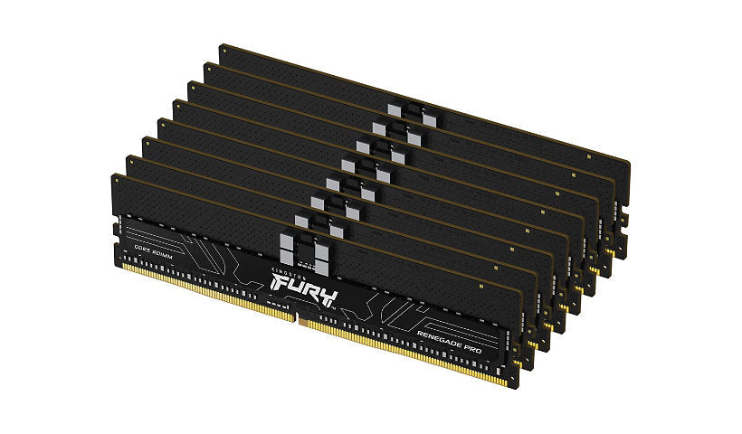 Kingston FURY Renegade Pro 256GB (8x32GB) DDR5-6400 ECC RDIMM – komplett sett med åtte moduler